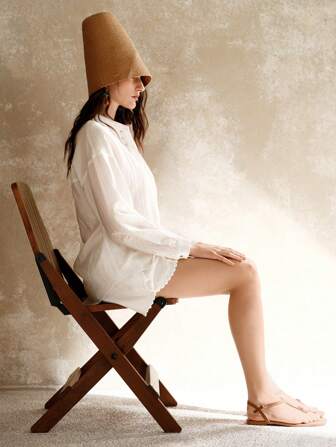 Gloray 女式常规衬衫插肩长袖纹理编织上衣，小立领，贝壳纽扣和花卉撞色，简约休闲，适合办公室、家居、街头