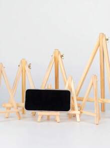SHEIN 1pc Wooden Tabletop Easel Exhibition Stand, Mini Art Stand For Kids, Multifunctional Display Stand For Paintings, Triangular Support For Cell Phone And TV Series Watching,Back To School,School Supplies
