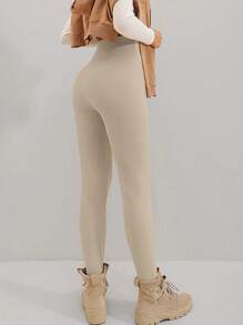 EURMUSE 素色高腰緊身打底褲