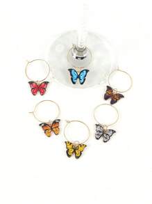 6 Stücke Weinglasmarker, Weinglas-Identifizierer, Trinkmarker für Weingläser für Weihnachten, Thanksgiving, Geburtstag, Weinparty, Weihnachtsgeschenke, Fröhliche Weihnachten