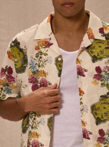 Musero 春夏花卉动物印花短袖纽扣衬衫 - 彩色 - 查看 4