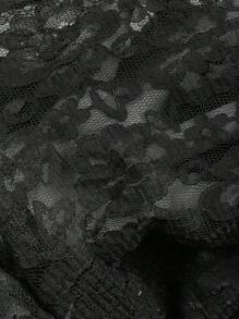 EMERY ROSE Vestido casual de retalhos de renda de cor sólida para férias - Preto - Ver 7