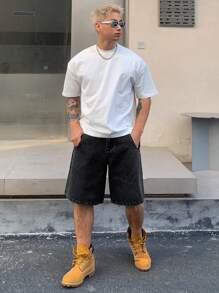 DAZY Men's Summer Casual Washed Denim Shorts Jorts