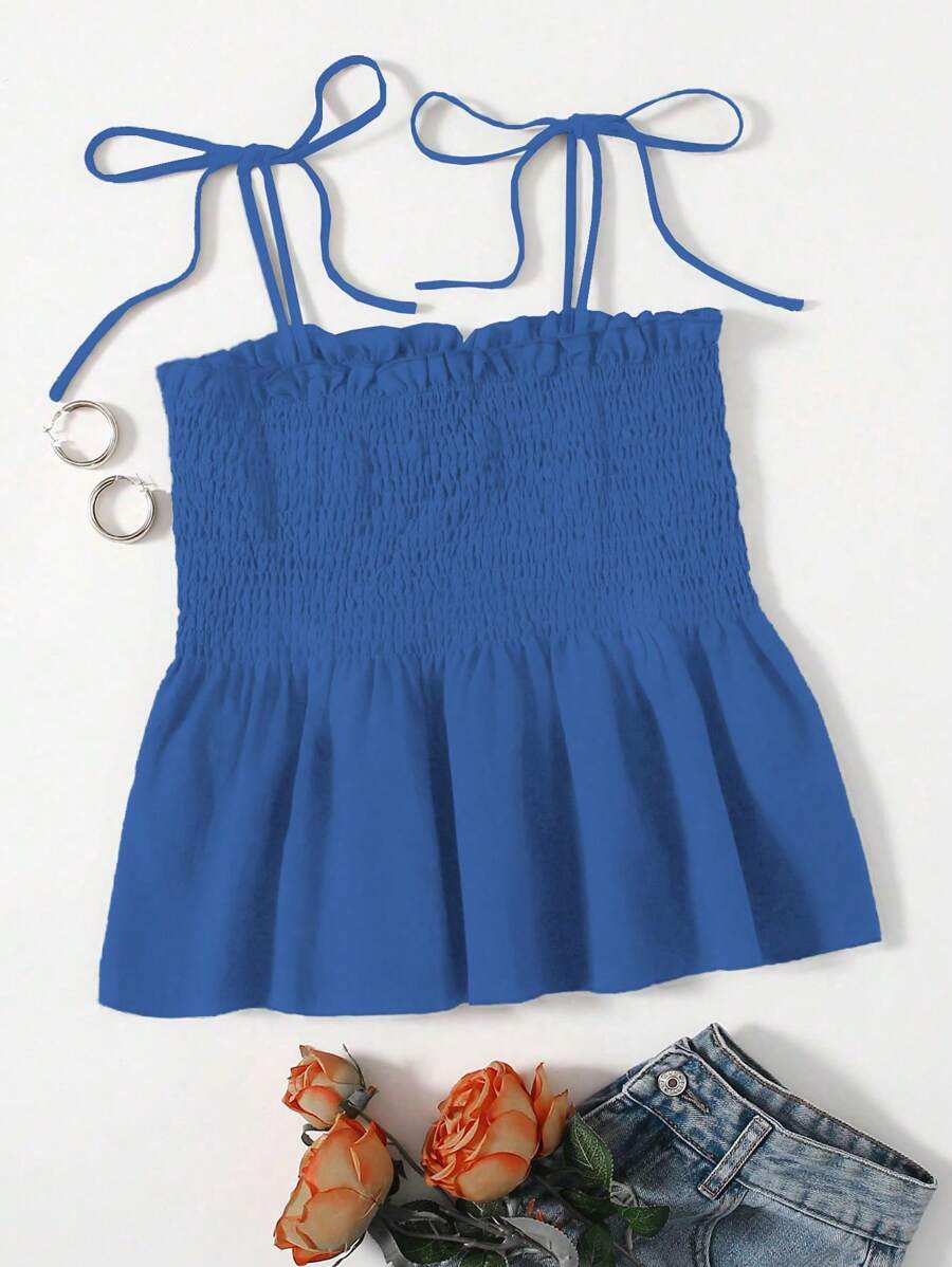 Chiquease Áo ba lỗ thời trang tối giản màu trơn cho nữ, phù hợp cho mùa hè - Màu xanh lam - Xem 1