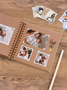 DIY Scrapbook Photo Album, 40 Pages Hardcover Kraft Paper Scrapbook Memorial Book, Suitable For Wedding, Anniversary And Family - Multicolor - View 11