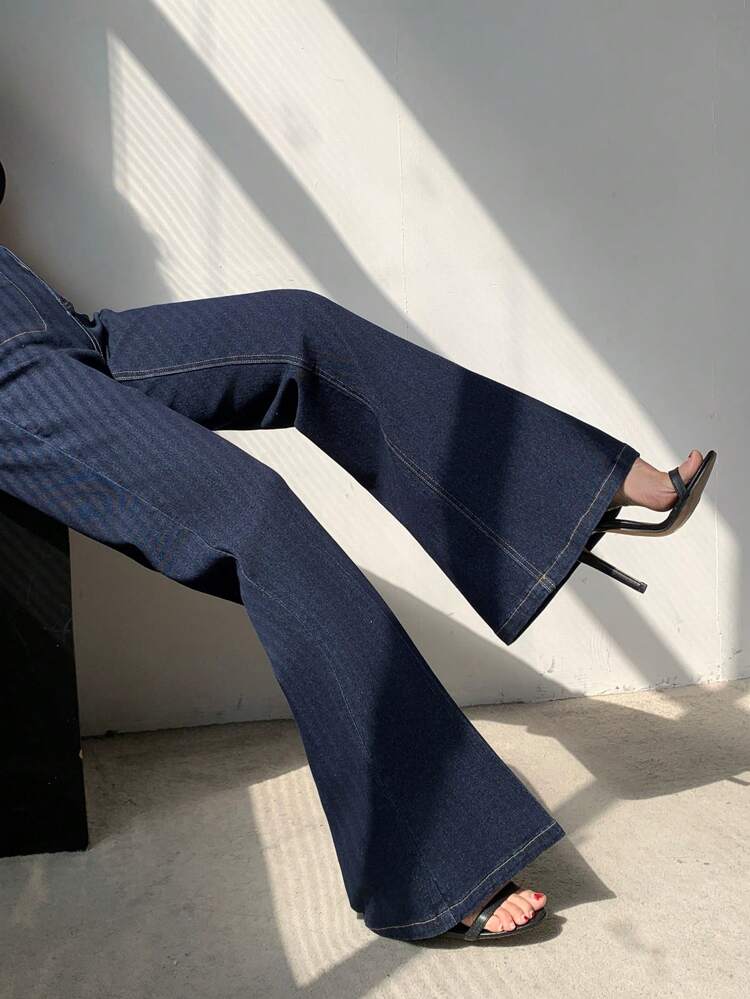 Women's Comfortable Elegant Flared Leg Jeans, Summer New Design Low Rise Jeans