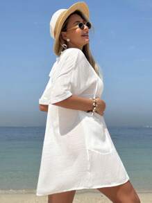 SHEIN Maternity Japanese Style Kimono Robe, Minimalist And Fashionable For Summer - Multicolor - View 2