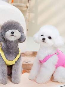 PETSIN Rose Red & Yellow Cute Casual Minimalist Dog Dress, Lightweight Breathable Pet Harness Dress, European & American Summer New Arrival - Rose Red - View 5