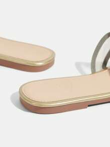 CUCCOO TILAWA 女士红色时尚金属扣平底凉鞋 - 金色 - 查看 5