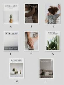 SHEIN 1 pieza Fondo fotográfico minimalista tipo revista inglesa, prop para fotografía, transmisión en vivo o exhibición de estilo callejero, mejor regalo de cumpleaños para decoración del hogar - Multicolor - Ver 2