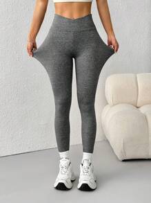 SHEIN EZwear Spring ClothesSolid High Waist Leggings