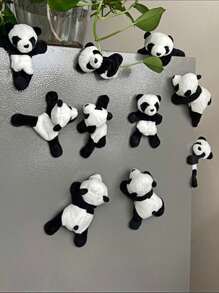 1/3/5pcs Cute Panda Plush Refrigerator Magnet Creative Stuffed Animal Magnet,Suitable For Home Use, Portable And Festival Gifts