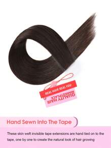10PCS/Pack Cuticle Remy Seamless Injected Hand-Tied Pro Quality Virgin Human Hair Invisible Tape In Hair Extensions Human Hair Dark Brown Straight Tape Ins Tape In Hair Tape Ins Hair Extentions