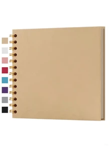 DIY Scrapbook Photo Album, 40 Pages Hardcover Kraft Paper Scrapbook Memorial Book, Suitable For Wedding, Anniversary And Family - Multicolor - View 7