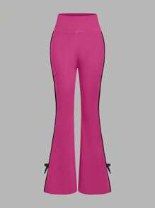 SHEIN 简约时尚少女喇叭裤，适合夏季 - 玫紅色 - 查看 5