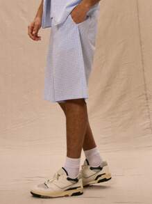 Musero Pantalones cortos elegantes de corte sastre a cuadros de corte largo para la primavera, el verano y las vacaciones de Pascua