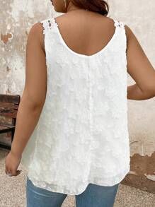 EMERY ROSE 大码女式度假提花撞色蕾丝宽松背心