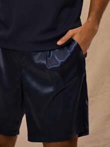 Musero Pantalones cortos a medida con bolsillo en sesgo, primavera-verano, elegante, para Pascua
