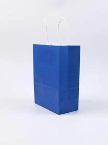 5pcs/10pcs 中号（16x22x8cm）可重复使用海军蓝牛皮纸袋、生日派对礼品袋、袋子、婚礼派对礼品袋、朋友礼品袋 - 藏蓝色 - 查看 10