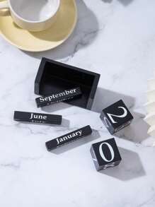 1pc Creative Wooden Calendar Numeric Decor For Living Room, Study, Store, Bar Counter Best Gifts Birthday