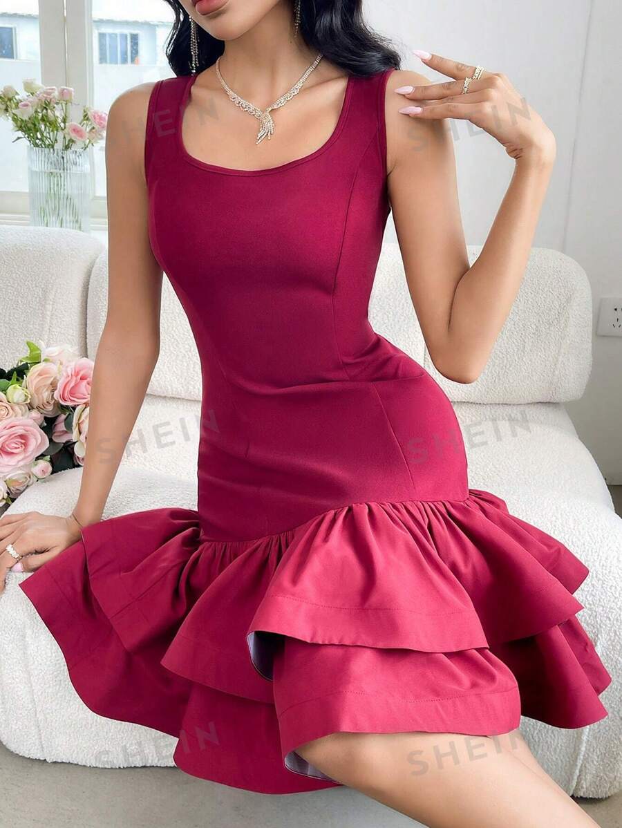 Modelyn Vestido corto de mujer con tirantes de unicolor, minimalista y de moda, adecuado para el verano