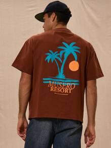 Musero Camiseta holgada con estampado gráfico "Musero Resort" para vacaciones de primavera y verano
