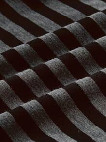 ROMWE Grunge Punk 女士性感 Y2K 二合一 V 领条纹拼色蝴蝶结 T 恤，夏季