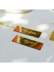 20Pcs/Set 13.5*4cm/5.3*1.57inch DIY Acrylic Wedding Place Cards With Tassels, Blank Name Setting, Event Decor, Party Place Names, Silver/Gold MirrorSeating Places Valentine's Day, Valentines Wedding, Birthday, Mother's Day, Easter, Graduation Decorations, Bachelorette, Wedding Items, Party Supplies, Bachelorette Party, Baby Shower Party Decorations, Festival Decor, Bridal Shower, St Patrick Day Decor, Room Decor, Back To School, Fall Decor, Christmas Decorations, Christmas
