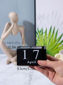 1pc Creative Wooden Calendar Numeric Decor For Living Room, Study, Store, Bar Counter Best Gifts Birthday