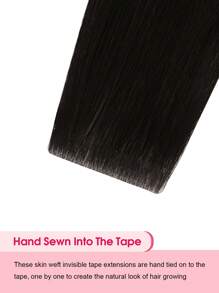 Cuticle Remy Seamless Injected Hand-Tied Pro Quality Virgin Human Hair Invisible Tape In Hair Extensions Human Hair Natural Black 10PCS 25G Straight Tape Ins Tape In Hair Tape Ins Hair Extensions - SNatural - View 6