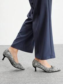 CUCCOO BIZCHIC Women's Pointed Toe Slip-On High Heel Shoes With Bow Decor, Multi-Color, Everyday Wear