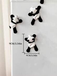 1/3/5pcs Cute Panda Plush Refrigerator Magnet Creative Stuffed Animal Magnet,Suitable For Home Use, Portable And Festival Gifts