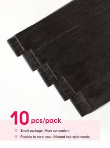 Cuticle Remy Seamless Injected Hand-Tied Pro Quality Virgin Human Hair Invisible Tape In Hair Extensions Human Hair Natural Black 10PCS 25G Straight Tape Ins Tape In Hair Tape Ins Hair Extensions - SNatural - View 5