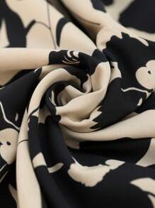 Breezaya Maxikleid mit tropischem & Blumen Muster, Rüschenbesatz an den Schultern, Strandoutfit für den Urlaub Damen