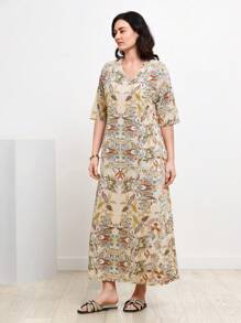 Miaspire Allover Floral Print Tunic Dress,Tea Party Dress,Summer Dresses For Women - Multicolor - View 7