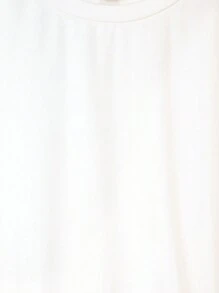 EMERY ROSE 大码女式花卉印花修身休闲圆领短袖 T 恤，适合夏季 - 白色 - 查看 3