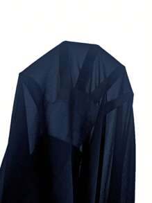 SHEIN Unity Chiffon Double Layer Cross-Back Skinny Strap Camisole - Navy Blue - View 4