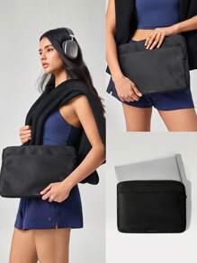 GLOWMODE Daily Defense Computer Notebook Tablet Laptop Thickened Sleeve Case With Double Pocket Daily Casual Wear﻿ - Black - View 6