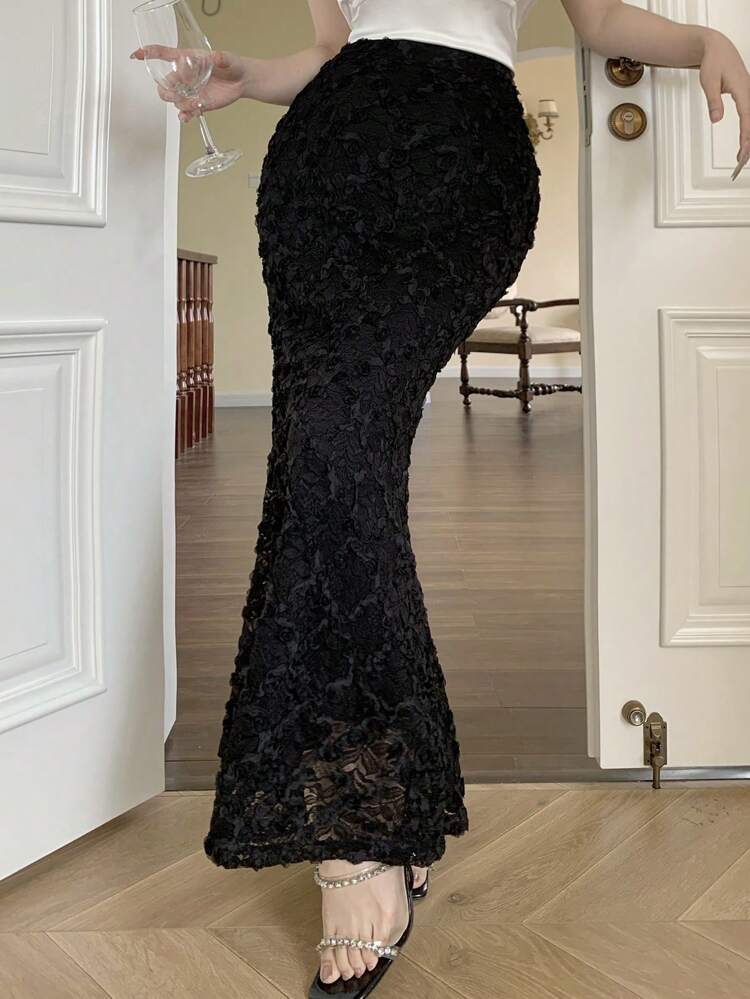 Women's Sexy Textured Fish Tail Hem Skirt Carnival