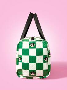 THE POWERPUFF GIRLS X SHEIN 可折叠格子毛茛图案大容量旅行袋 - 彩色 - 查看 3