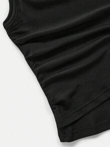 SHEIN Clasi 2 pezzi Set camisole e pantaloni da donna con collo rotondo liscio e vita attorcigliata