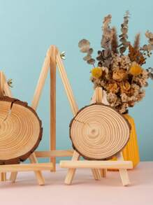 1pc Wooden Tabletop Easel Exhibition Stand, Mini Art Stand For Kids, Multifunctional Display Stand For Paintings, Triangular Support For Cell Phone And TV Series Watching,Back To School,School Supplies