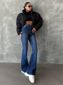 EURMUSE 98%Cotton Women's High Waist Flared Jeans