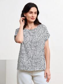 Miaspire Áo sơ mi Tất cả trên in Giải trí - Đen và trắng - Xem 6