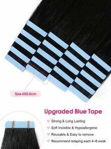 Seamless Injected Hand-Tied Pro Quality Virgin Human Hair Invisible Tape In Hair Extensions Human Hair Natural Black 50G Straight Tape Ins Tape In Hair Tape Ins Hair Extensions - S1 - View 4
