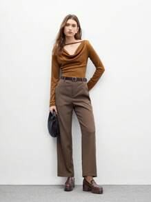 CUCCOO BIZCHIC 女士休闲咖啡棕色 PU 皮革厚底经典乐福鞋，适合通勤、约会、聚会、购物、度假、校园等。 - 棕色 - 查看 10