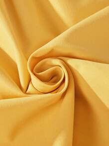 Set de 2 piezas para niñas con camisa de manga corta con cuello, contraste de malla, bordado y falda con cintura elástica y volantes, elegante moda para primavera/verano - Amarillo - Ver 5