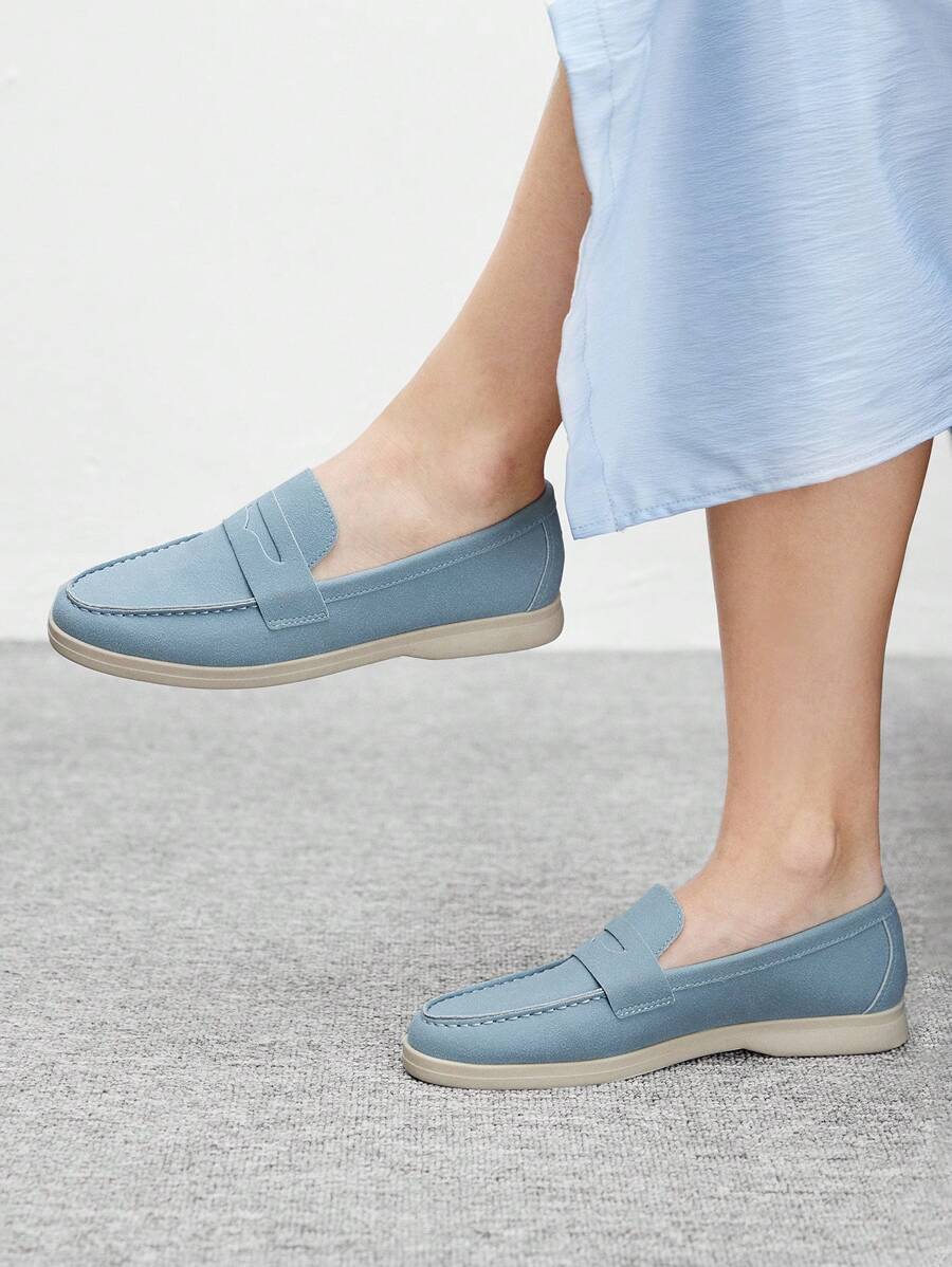 CUCCOO BIZCHIC 女士拼布流苏时尚休闲日常穿着平底便鞋春假复活节春夏新款鞋度假女士婚礼鞋复活节轻松 - 淺藍色 - 查看 1