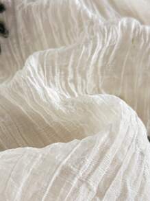 Vintaside Kids Young Girl Summer Set, Floral Embroidery Sleeveless Top And Matching Shorts, Countryside Style, Suitable For Outdoor Activities, Daily Wear, Parties And Gatherings - Apricot - View 8