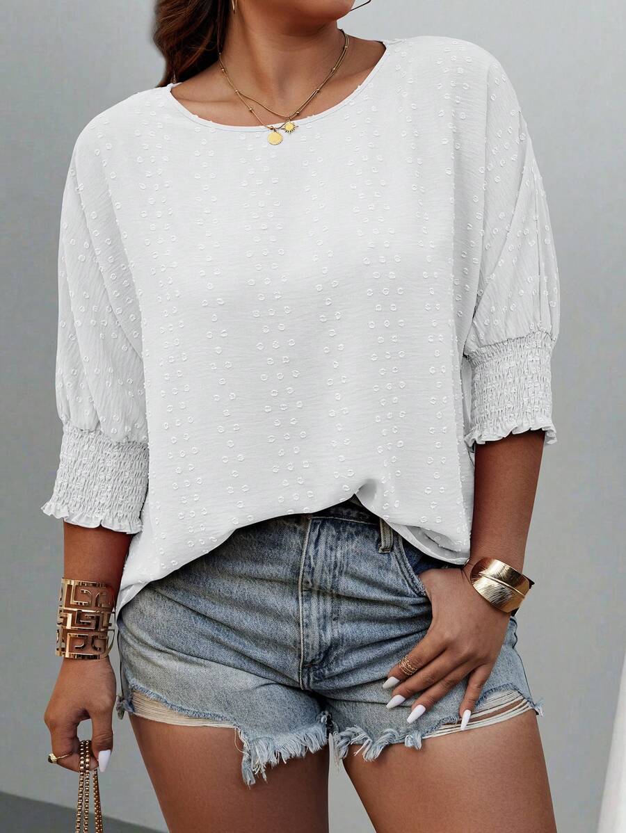 大码纯色短袖衬衫，简约时尚，适合夏季